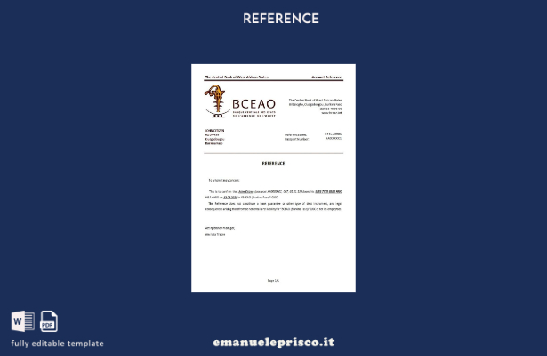 stile verificato Burkina Faso Modello di riferimento per la chiusura della Banca